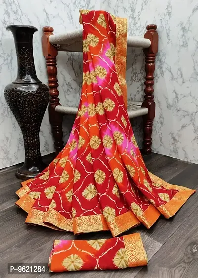 Fancy Georgette Saree with Blouse Piece for Women-thumb0