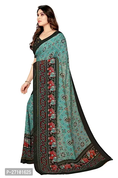 Stylish Women Georgette Printed Saree with Blouse piece-thumb3
