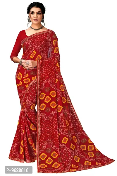 Fancy Georgette Saree with Blouse Piece for Women-thumb0