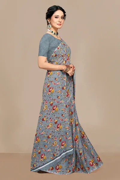 Elegant Georgette Printed Sarees with Blouse piece