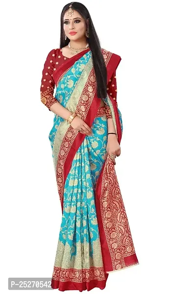 Elegant Maroon Art Silk Printed Saree with Blouse piece