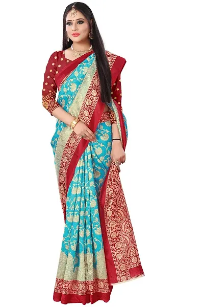 Elegant Art Silk Saree with Blouse piece For Women