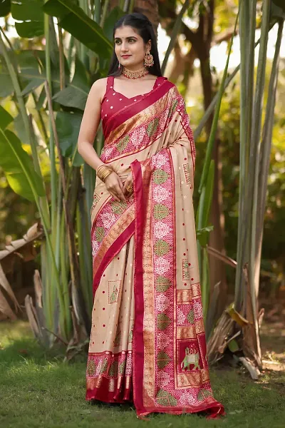 Stylish Art Silk Saree With Blouse Piece For Women