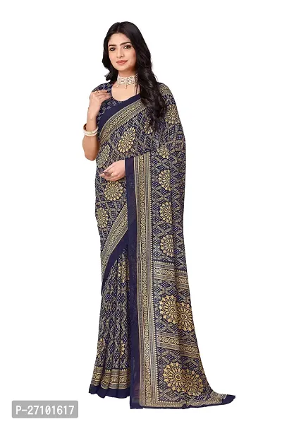 Stylish Women Georgette Printed Saree with Blouse piece-thumb0