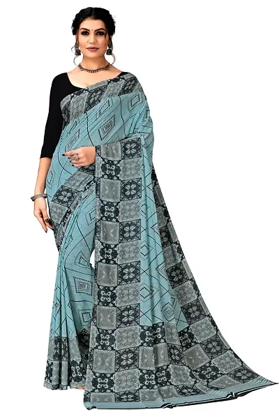 Trendy Georgette Saree With Blouse Piece For Women