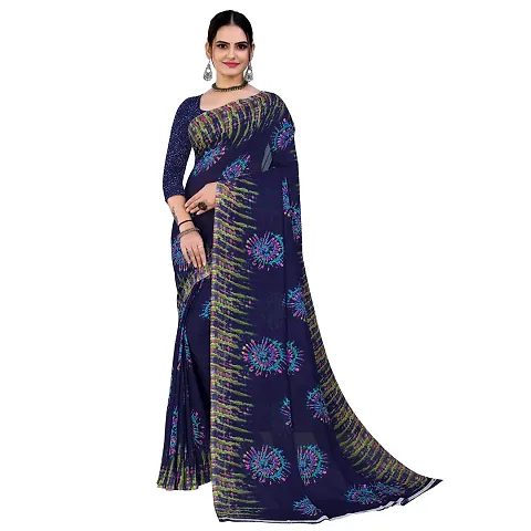 Stylish Georgette Saree with Blouse piece