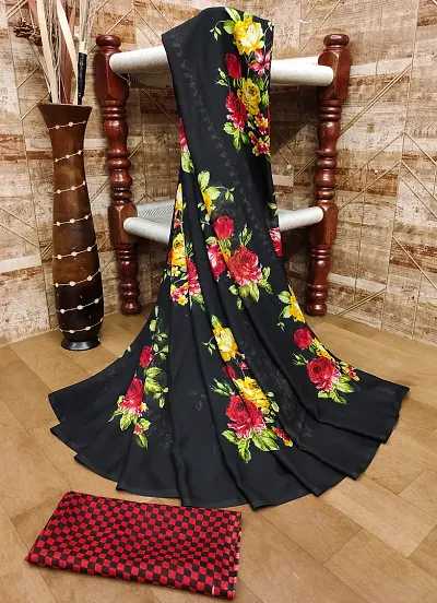 Hot Selling Poly Georgette Saree with Blouse piece 