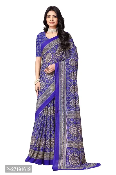 Stylish Women Georgette Printed Saree with Blouse piece