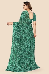 Alluring Green Georgette Printed Saree with Blouse piece-thumb2