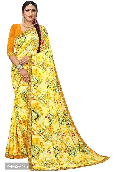 Fancy Georgette Saree with Blouse Piece for Women