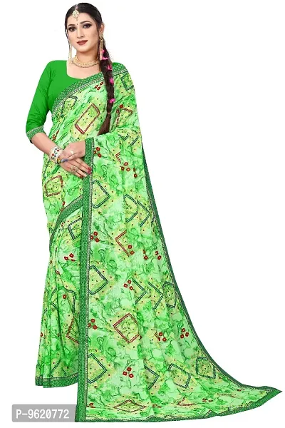 Fancy Georgette Saree with Blouse Piece for Women