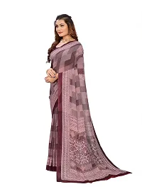 Beautiful Magenta Georgette Printed Women Saree with Blouse piece-thumb1