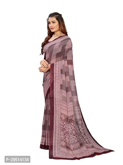 Beautiful Magenta Georgette Printed Women Saree with Blouse piece-thumb2