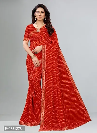 Fancy Georgette Saree with Blouse Piece for Women-thumb0