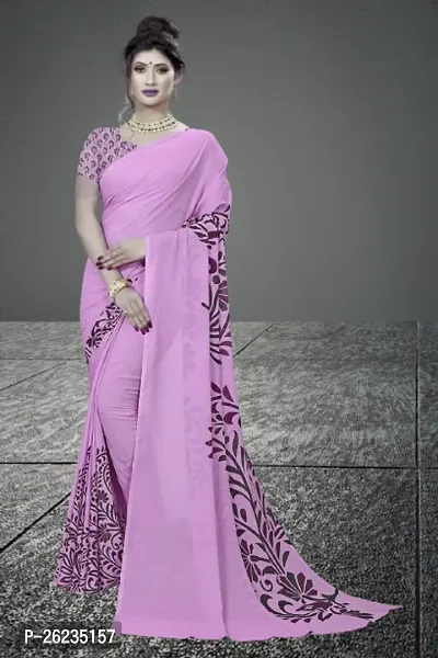 Elegant Multicoloured Georgette Saree with Blouse piece For Women