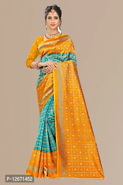 Trendy Orange Mysore Silk Printed Saree With Blouse Piece For Women-thumb0