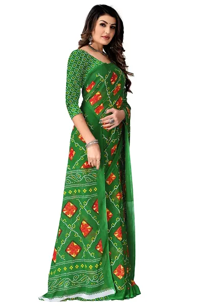 Elegant Georgette Printed Sarees with Blouse piece