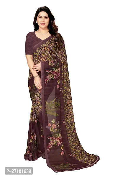 Stylish Women Georgette Printed Saree with Blouse piece