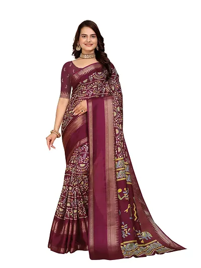 New In Silk Blend Saree with Blouse piece 