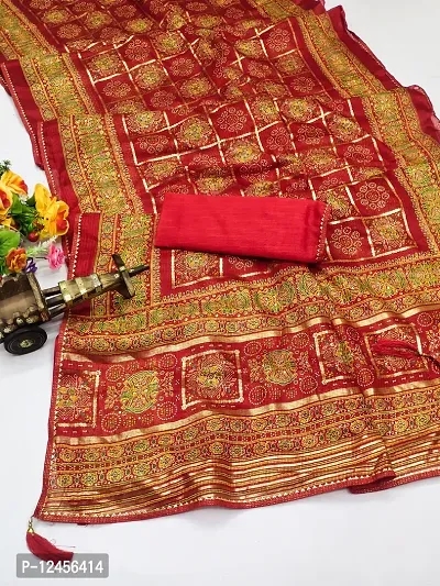 Kanooda Prints Fancy Kota Doria Silk Woven Design Saree