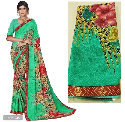 Fancy Georgette Saree with Blouse Piece for Women