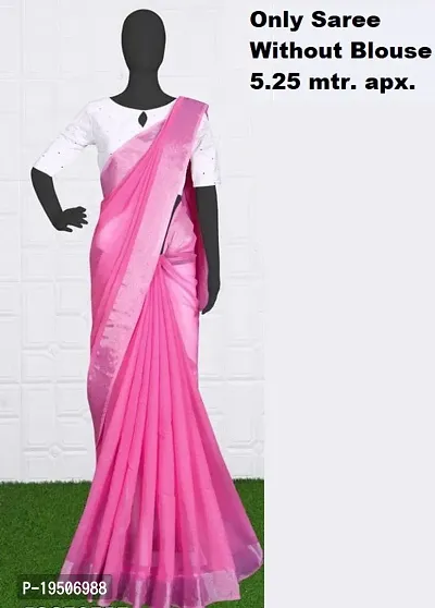 Women Stylish Chanderi Cotton Saree without Blouse piece