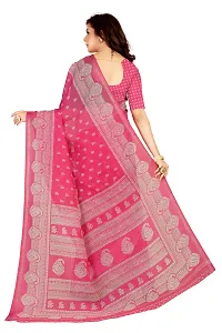 Women Fancy Chanderi Printed Saree with Blouse piece-thumb1