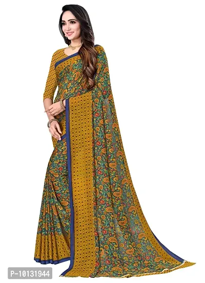 Trendy Georgette Printed Saree With Blouse Piece For Women-thumb3