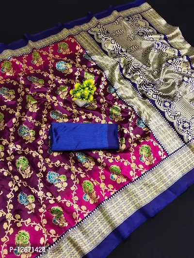 Trendy Maroon Mysore Silk woven Design Saree With Blouse Piece For Women