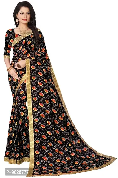 Fancy Georgette Saree with Blouse Piece for Women-thumb0