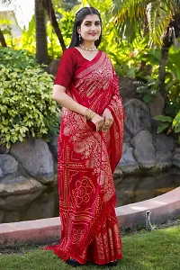 Stylish Red Kota Doria Saree With Blouse Piece For Women-thumb2