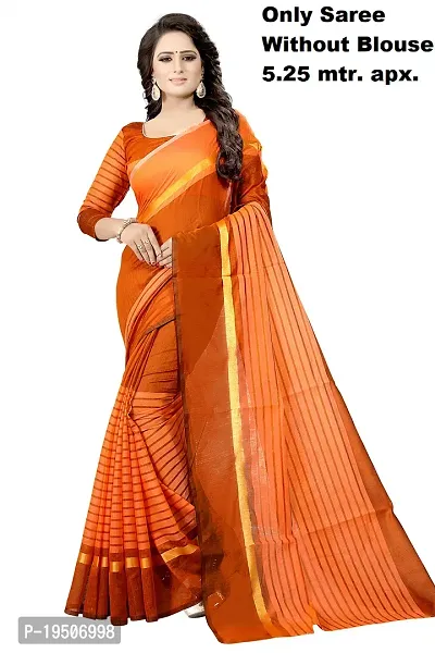 Women Stylish Chanderi Cotton Saree without Blouse piece-thumb0