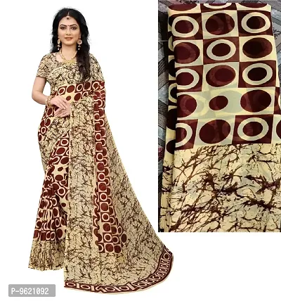 Fancy Georgette Saree with Blouse Piece for Women-thumb0