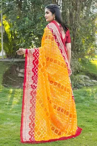 Beautiful Yellow Kota Doria Woven Design Women Saree with Blouse piece-thumb1