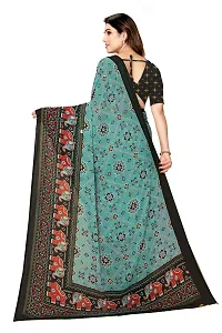 Stylish Women Georgette Printed Saree with Blouse piece-thumb1
