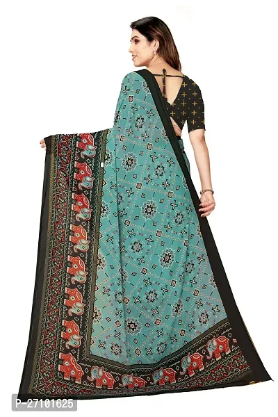 Stylish Women Georgette Printed Saree with Blouse piece-thumb2