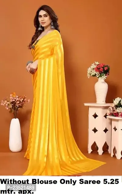 Fancy Satin Striped Saree (without Blouse)