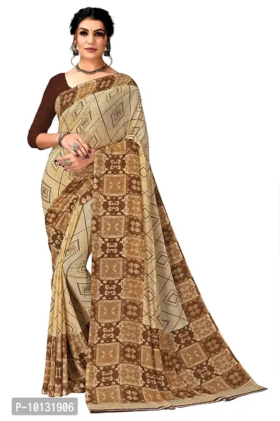 Trendy Georgette Printed Saree With Blouse Piece For Women