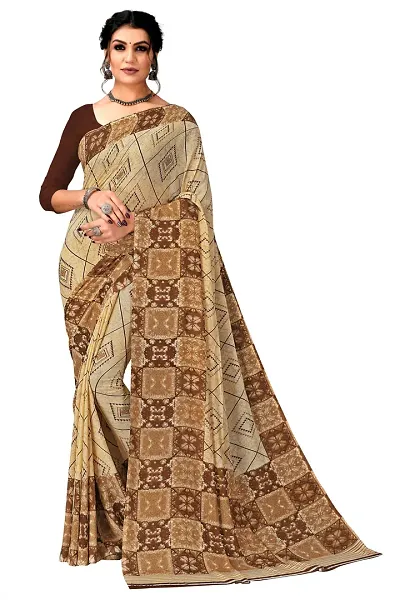 Stylish Georgette Saree With Blouse Piece For Women