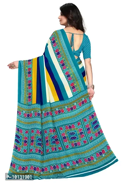 Trendy Georgette Printed Saree With Blouse Piece For Women-thumb2