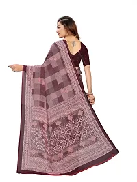 Beautiful Magenta Georgette Printed Women Saree with Blouse piece-thumb2