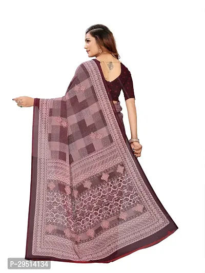 Beautiful Magenta Georgette Printed Women Saree with Blouse piece-thumb3