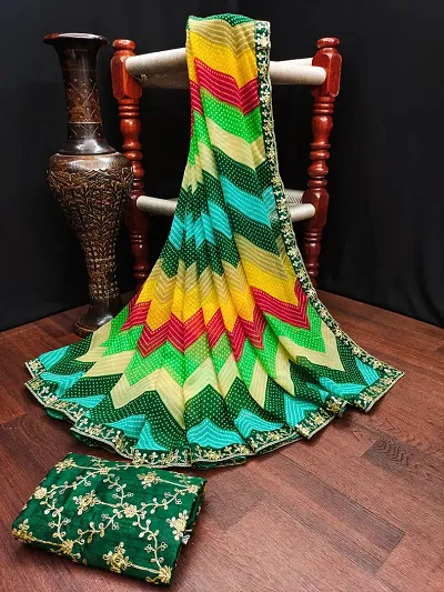 Alluring Georgette Sarees with Blouse piece