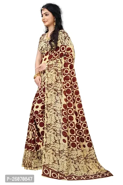 Elegant Maroon Georgette Printed Saree with Blouse piece