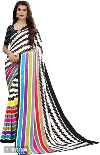 Trendy Georgette Printed Saree With Blouse Piece For Women