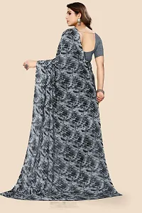 Alluring Grey Georgette Printed Saree with Blouse piece-thumb2