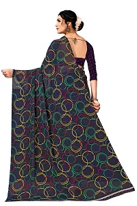 Trendy Georgette Printed Saree With Blouse Piece For Women-thumb1