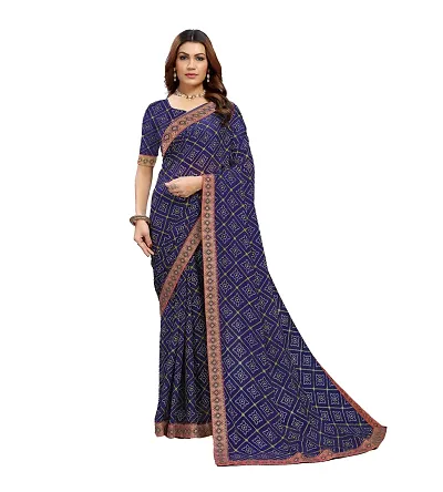 Stylish Georgette Printed Sarees with Blouse piece