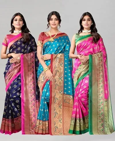  Art Silk Saree with Blouse piece 