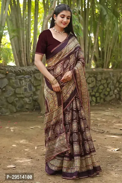 Beautiful Maroon Kota Doria Woven Design Women Saree with Blouse piece-thumb2